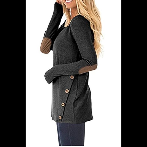5 ⭐ rated Long sleeve elbow patch pullover tunic - Picture 3 of 6